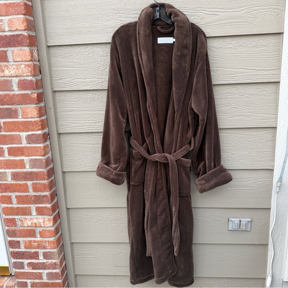 Restoration Hardware Other - Restoration Hardware Plush Robe Unisex LG Brown Belted Fleece Soft Pockets Cozy